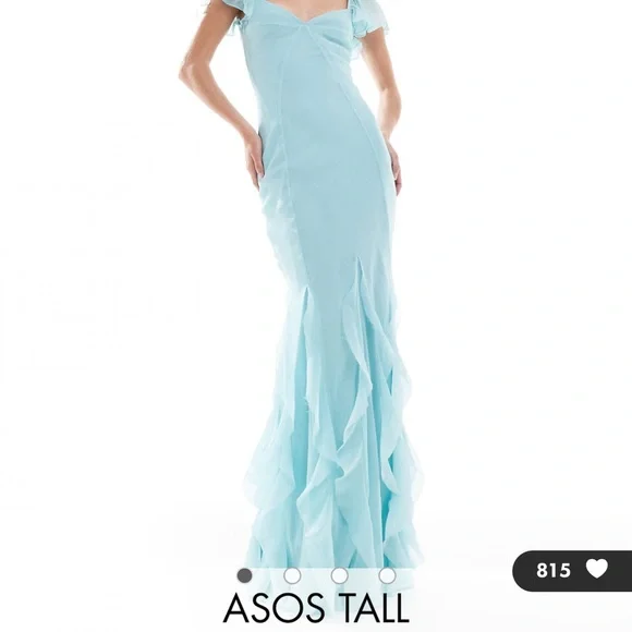green emerald velvet dress Rent Asos Design Tall Bandeau Peplum Hem Maxi Dress In Dark Green main image 0